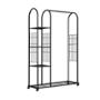 CLÓSET HIERRO ARMABLE 166 X 106 X 40 CM NEGRO CON RUEDAS