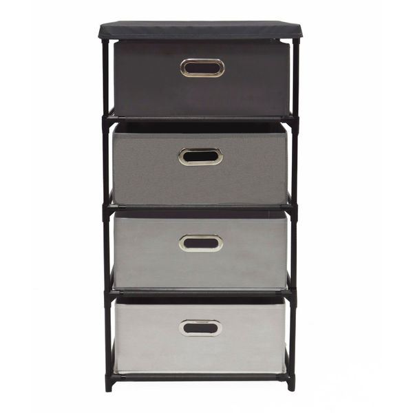 ORGANIZADOR 4 CAJONES TIPO ZAPATERA 42 X 33 X 84 CM GRIS