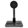 BASE TELESCÓPICA 3 EN 1 CARGADOR INALÁMBIRCO GRIS