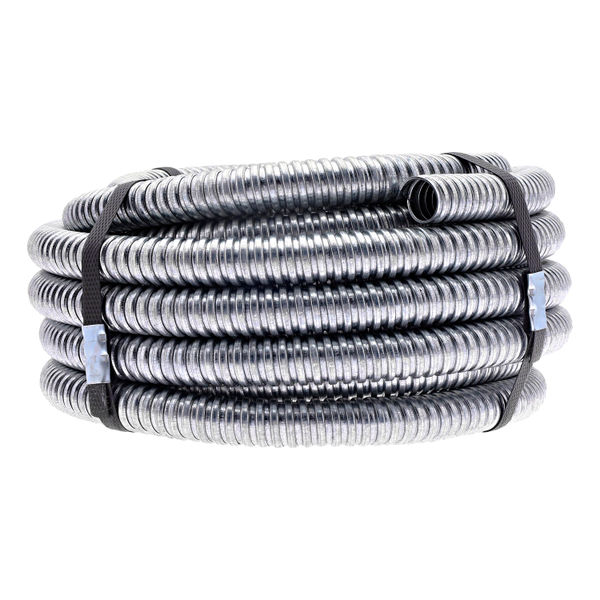 ROLLO DE MAGUERA CONDUIT METÁLICO FLEXIBLE DE 1/2 PULGADA 10 METROS PLATEADA