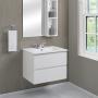 MUEBLE PARA BAÑO FLOTANTE MALLORCA 24" BLANCO PVC CON LAVAMANOS Y ESPEJO