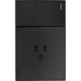 PLACA PLANA CON 1 INTERRUPTOR Y 1 CONTACTO DE 1.5 MÓDULOS NEGRO LUCEK FLAT