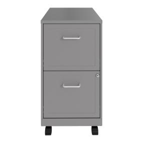 ARCHIVERO METALICO 2 CAJONES CARTA, COLOR PLATA, CON RUEDAS