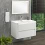 MUEBLE PARA BAÑO FLOTANTE MONTRESÓR 31" BLANCO MADERA CONTRACHAPADA CON LAVABO
