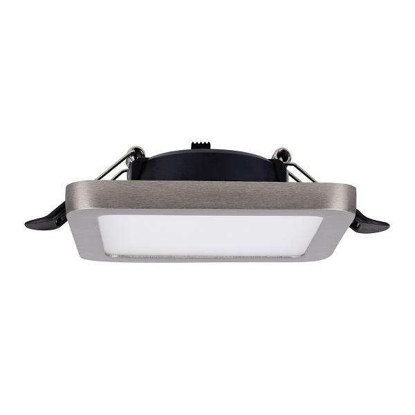 LÁMPARA DE TECHO EMPOTRABLE CAMBIO DE COLOR DE TECHO CUADRADA 3" 6 W NÍQUEL MATE