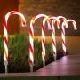 ESTACA NAVIDEÑA CON LUZ LED BASTÓN DE CARAMELO ROJO 409 CM 5 PIEZAS