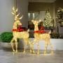 SET DE FIGURAS NAVIDEÑAS RENOS CON LUZ LED 175 CM 2 PIEZAS