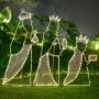 FIGURA NAVIDEÑA REYES MAGOS CON LUZ LED DORADOS 134 CM