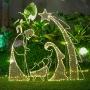 FIGURA NAVIDEÑA NACIMIENTO CON LUZ LED DORADO 167 CM