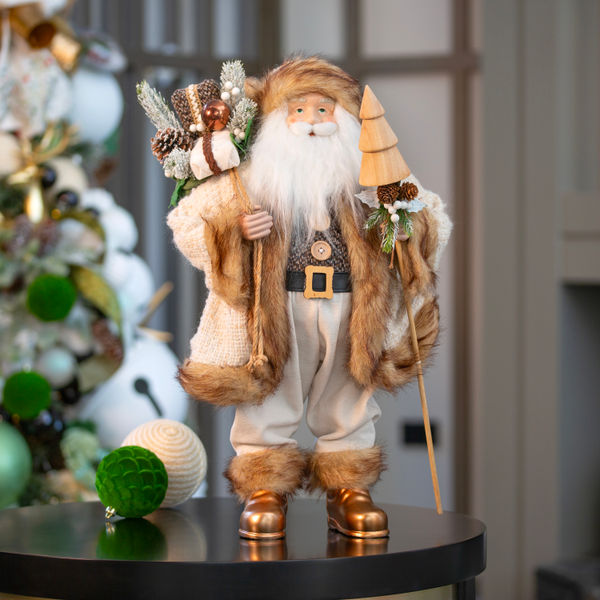 SANTA NAVIDEÑO DECORATIVO DORADO PLÁSTICO 30 CM