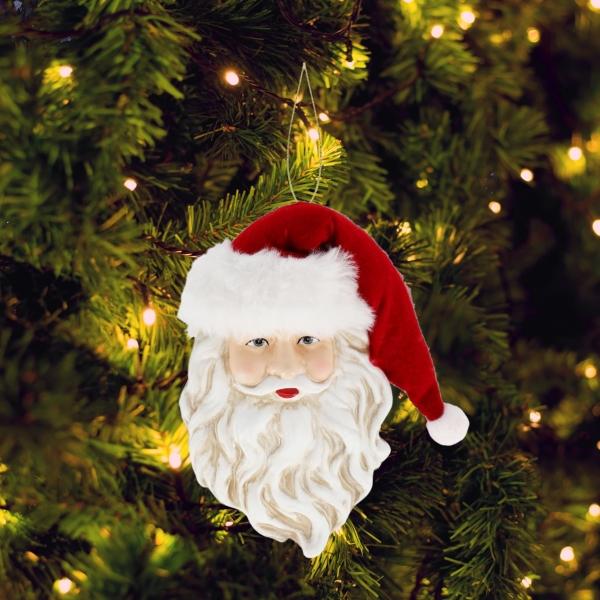COLGANTE NAVIDEÑO DECORATIVO SANTA CLAUS 16 CM ROJO MATE