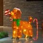 FIGURA DECORATIVA PERRO CON LUZ LED YULETIDE CAFÉ 76 CM