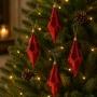 COLGANTE NAVIDEÑO FINIAL 4 PIEZAS 18 CM ROJO BRLLANTE