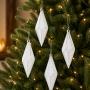 COLGANTE NAVIDEÑO FINIAL 4 PIEZAS 18 CM BLANCO BRLLANTE