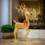 FIGURA NAVIDEÑA RENO CON LUZ LED DORADO 190 CM