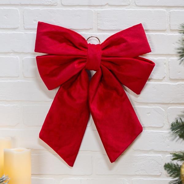 COLGANTE NAVIDEÑO MOÑO 39 X 33 X 4 CM ROJO COLECCIÓN VELVET