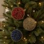 COLGANTE NAVIDEÑO FLAT 1 PIEZA 10 CM 3 COLORES DIFERENTES BRILLANTES