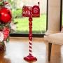 ADORNO NAVIDEÑO BUZÓN METÁLICO ROJO 100 CM