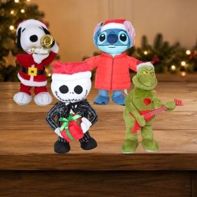 PELUCHE NAVIDEÑO DE PERSONAJES CON MOVIMIENTO Y SONIDO 31 CM DISPONIBLE EN 4 ESTILOS