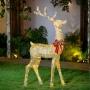 FIGURA NAVIDEÑA RENO CRYSTAL GLAM CON LUZ LED DORADO 180 CM