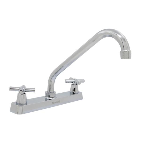 LLAVE PARA FREGADERO DUOMANDO CROMO CRUCETA 8" PARA PRESIÓN BAJA