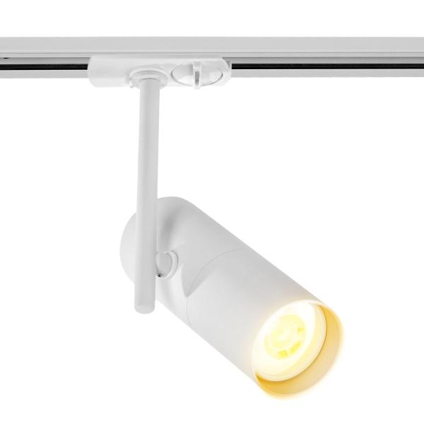 ILUMINACIÓN DE RIEL LED 2 MTS 3 LUCES LUZ CÁLIDA ATENUABLE 3000K CABEZAL GIRATORIO BLANCO