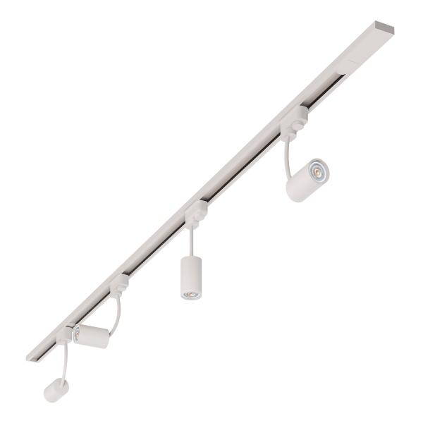 ILUMINACIÓN DE RIEL LED, 2 MTS, 3 LUCES, LUZ FRIA 6500K, CABEZAL GIRATORIO, ATENUABLE, COLOR BCO