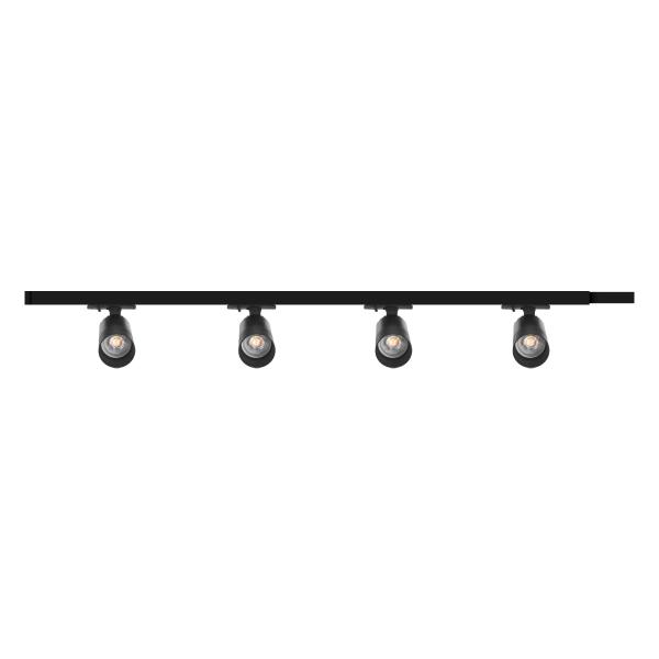 KIT DE ILUMINACIÓN DE RIEL LED, 2 MTS, LUZ NEUTRA 4000K, COLOR NEGRO, PARA COMERCIOS, RESIDENCIAS