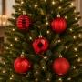 ESFERAS NAVIDEÑAS DECORATIVAS 30 PIEZAS 8 CM ROJO BRILLANTE DIFERENTES DISEÑOS