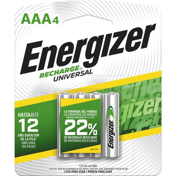 PILA RECARGABLE AAA BLISTER 4 PILAS ENR