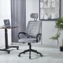 SILLA DE OFICINA GRIS CON REPOSACABEZAS