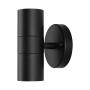 ARBOTANTE PARA MURO GU10 DE CONEXIÓN 7 W 2 FOCOS IP44 NEGRO MATE REDONDO