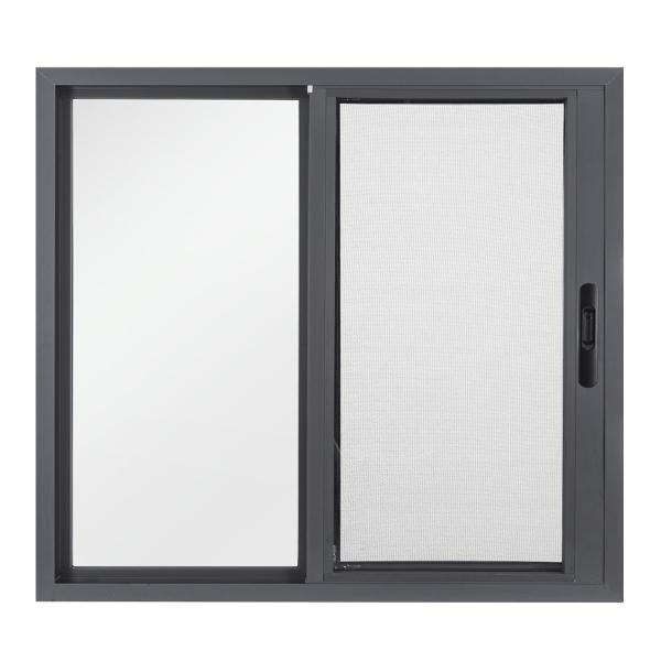 VENTANA CORREDIZA DE ALUMINIO 120 X 120 CM IZQUIERDA A DERECHA GRIS MATE
