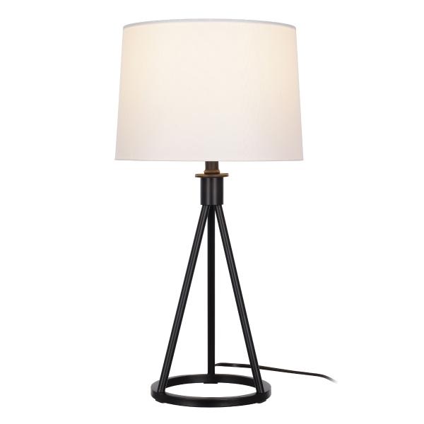 LÁMPARA DE MESA HIGGINS DE 60.3 CM CON TRÍPODE NEGRO Y BASE REDONDA