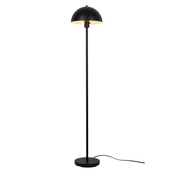 LÁMPARA DE PIE CORBIN DE 142.2 CM NEGRA DE UNA LUZ CON PANTALLA METÁLICA EN FORMA DE CÚPULA