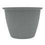 MACETA DE POLIPROPILENO REDONDA GRANDE GRIS MATE 49 CM PARA INTERIOR Y EXTERIOR