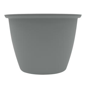 MACETA DE POLIPROPILENO REDONDA GRANDE GRIS MATE 49 CM PARA INTERIOR Y EXTERIOR