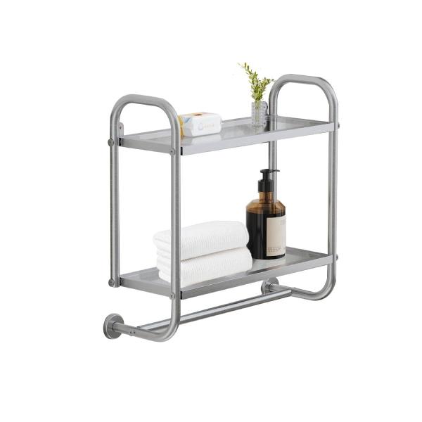 REPISA PARA BAÑO CON CRISTAL 2 NIVELES SATÍN