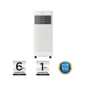 CLIMA PORTÁTIL 12000 BTU 110 V SOLO FRÍO CON RUEDAS SIN INSTALACIÓN FIJA BLANCO 1 TON
