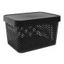 CAJA ORGANIZADORA USO RUDO 17 L PLÁSTICO TAPA NEGRA APILABLE