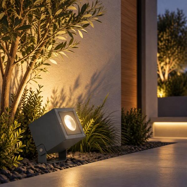 REFLECTOR LED FORMA CUBO PARA EXTERIOR PARA JARDIN PATIO LUZ CÁLIDA 3000K, IP65