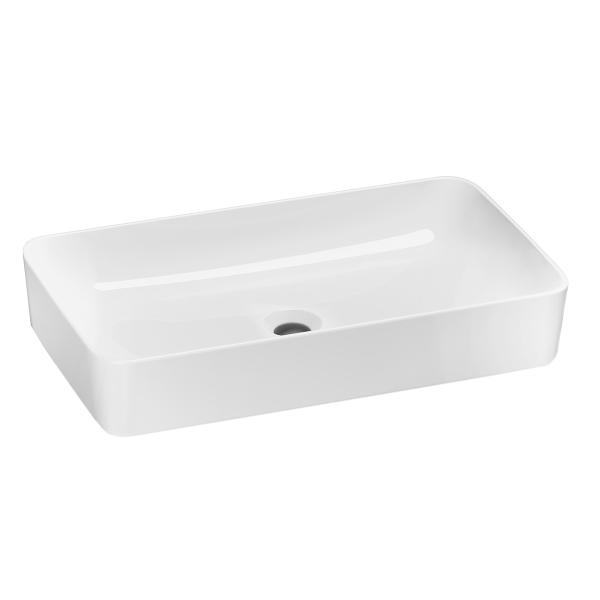 LAVABO PARA BAÑO DE SOBREPONER BLANCO RECTANGULAR 61.5 X 35.3 CM SIN REBOSADERO