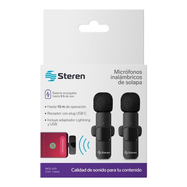 MICRÓFONOS INALÁMBRICOS DE SOLAPA USB / USB C / LIGHTNING
