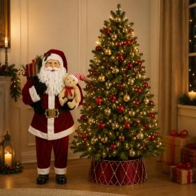 FIGURA NAVIDEÑA ANIMADA SANTA CLAUS CLÁSICO 152 CM