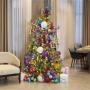ÁRBOL DE NAVIDAD GRAND DUCHESS 2.28 M NEVADO CON LUCES LED 3271 RAMAS 2250 FOCOS