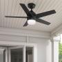 VVENTILDOR DE TECHO EVANSVILLE 44" MODERNO PARA EXTERIOR CON LED INTEGRADO NEGRO