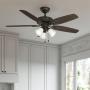 VENTILADOR DE TECHO BUILDER 52" CLÁSICO PARA INTERIOR CON LED INTEGRADO BRONCE