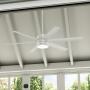VENTILADOR DE TECHO SOLARIA 60" CLÁSICO PARA EXTERIOR CON LED INTEGRADO BLANCO