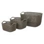 SET 3 CAJAS ORGANIZADORAS CON ASAS 3, 8 Y 19 L POLIPROPILENO CAFÉ