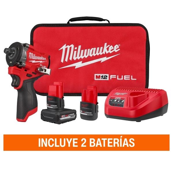 KIT DE LLAVE DE IMPACTO STUBBY COMPACTA DE 1/2 PULGADA M12 FUEL MILWAUKEE